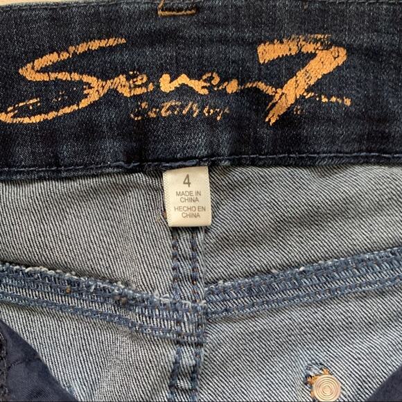 Seven7 Jeans High Rise Skinny Tummyless Distressed Jeans Size 4 - Picture 2 of 12